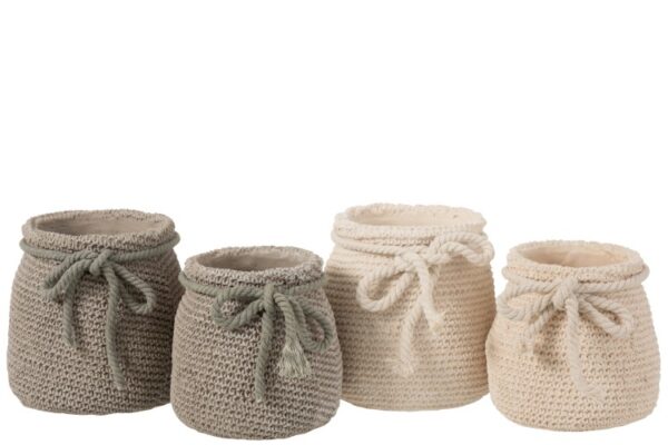 Bloempot Knoop Bruin/Beige