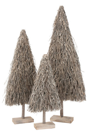 Kerstboom Plat Takken Hout Grijs