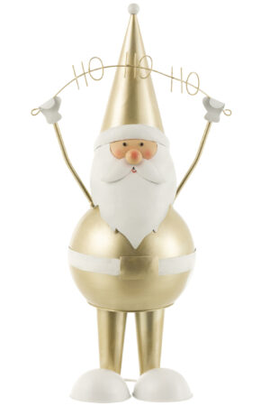 Kerstman Hohoho Metaal Champagne