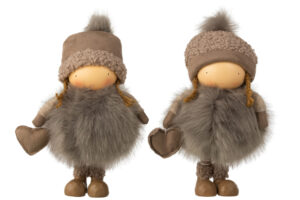 Meisje Winter Hart Poly Grijs
