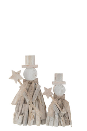 Figuur+Ster Winter Hout Wit