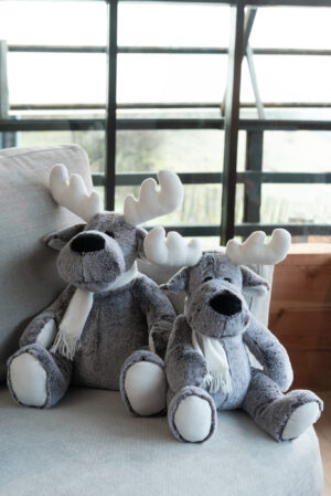 Eland+Sjaal Pluche Grijs/Wit
